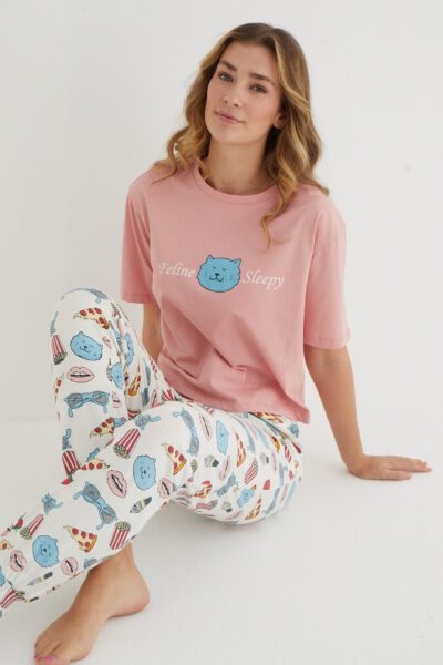 Дамска пижама с къс ръкав 8426p