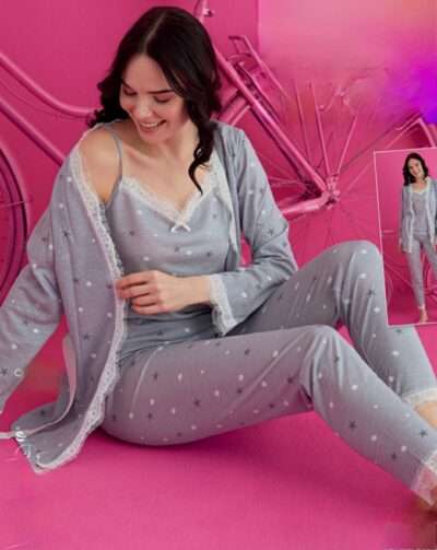 Дамска пижама с халат 8840-6