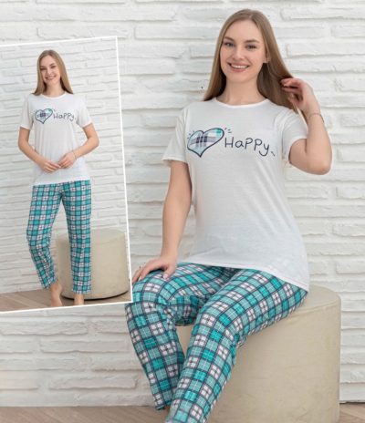 Дамска пижама с къс ръкав 8039