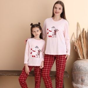 Еднакви дамски и детски пижамки 12