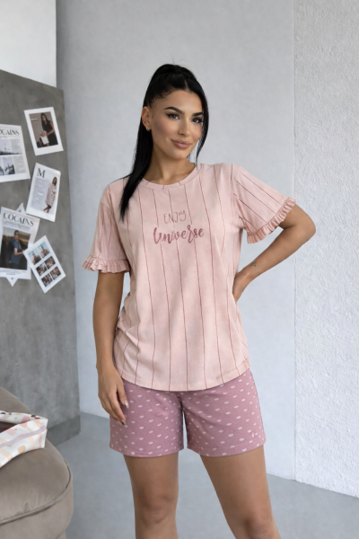 Дамска пижама с къс ръкав 1330-7